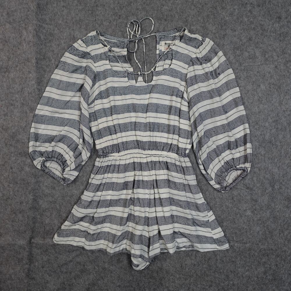 Anthropologie Romper Womens XXS Petite Holding Horses Balloon Sleeve Striped